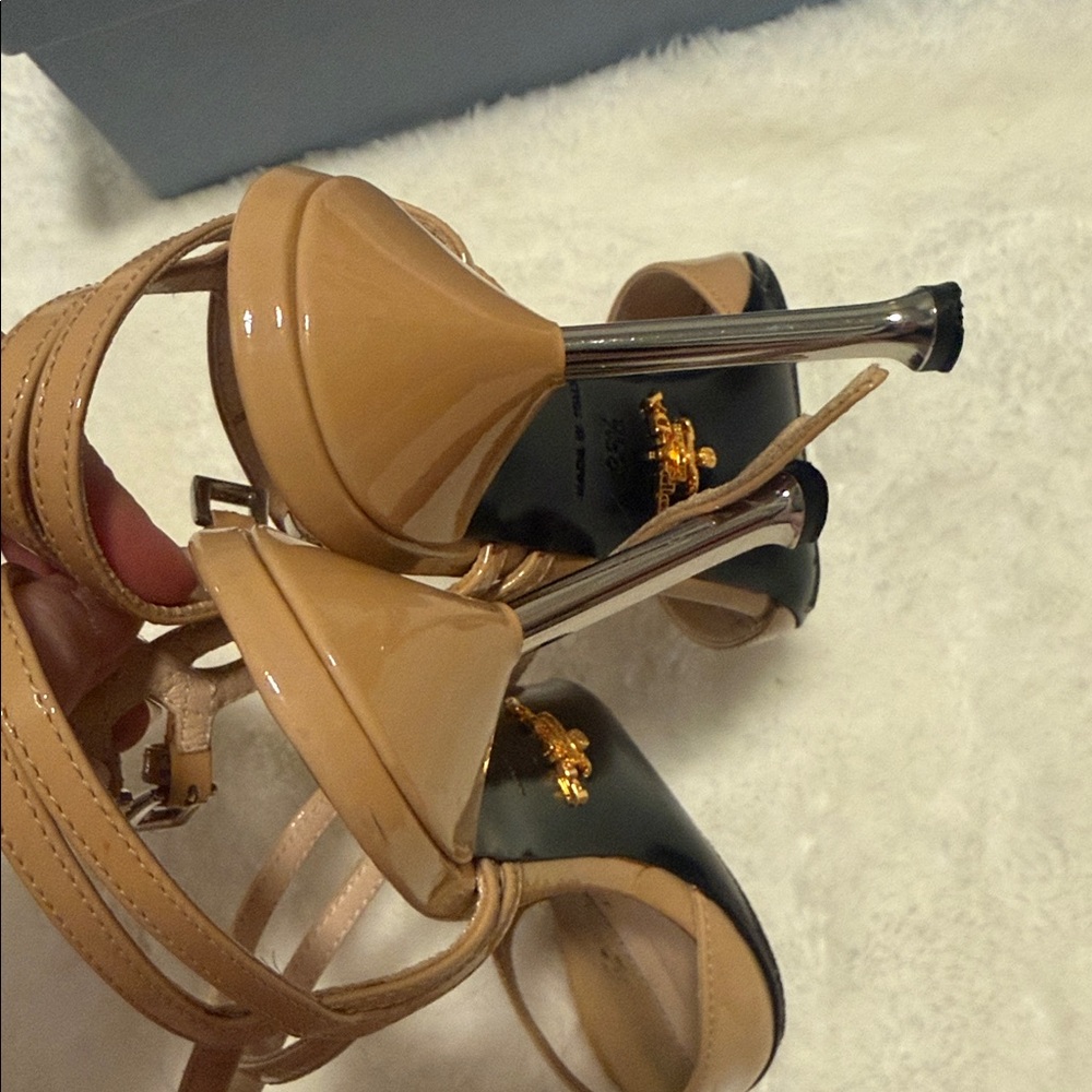 Prada Women's Beige Strappy Heels - Picture 6 of 6